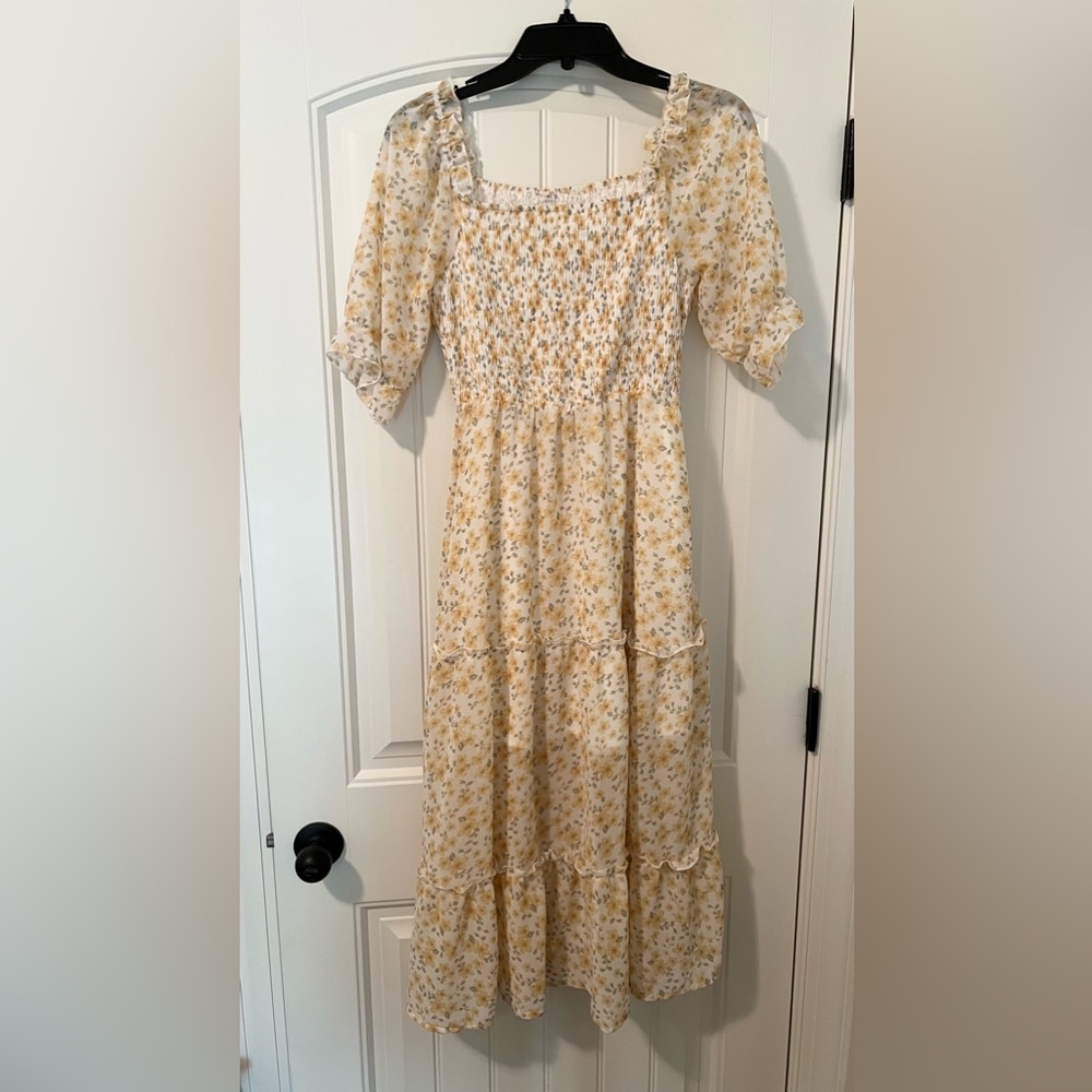 Yellow floral women’s dress